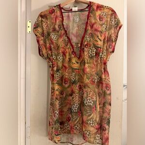 BECCA Floral Sheer Bathing Suit Coverup